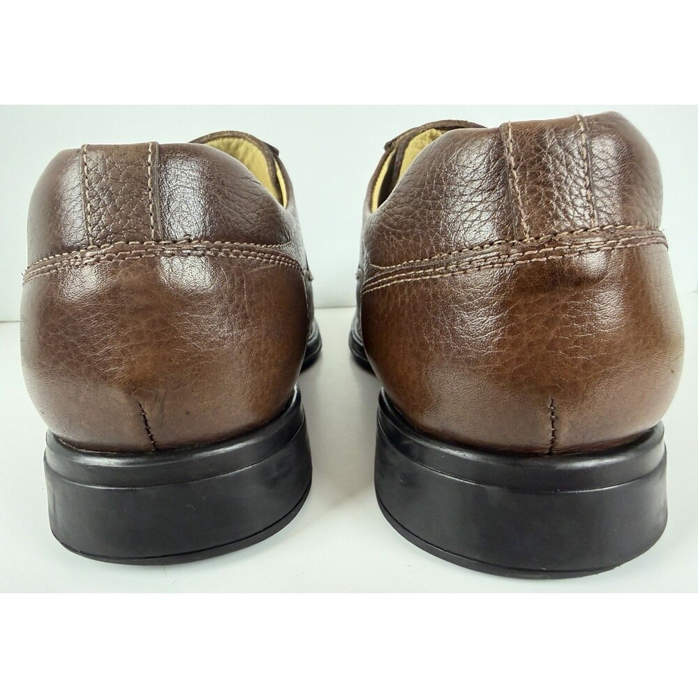 Studio Belvedere Bay Bridge Pebbled Leather Oxford Dress Shoes, Brown, 10.5 EEE - Picture 9 of 16
